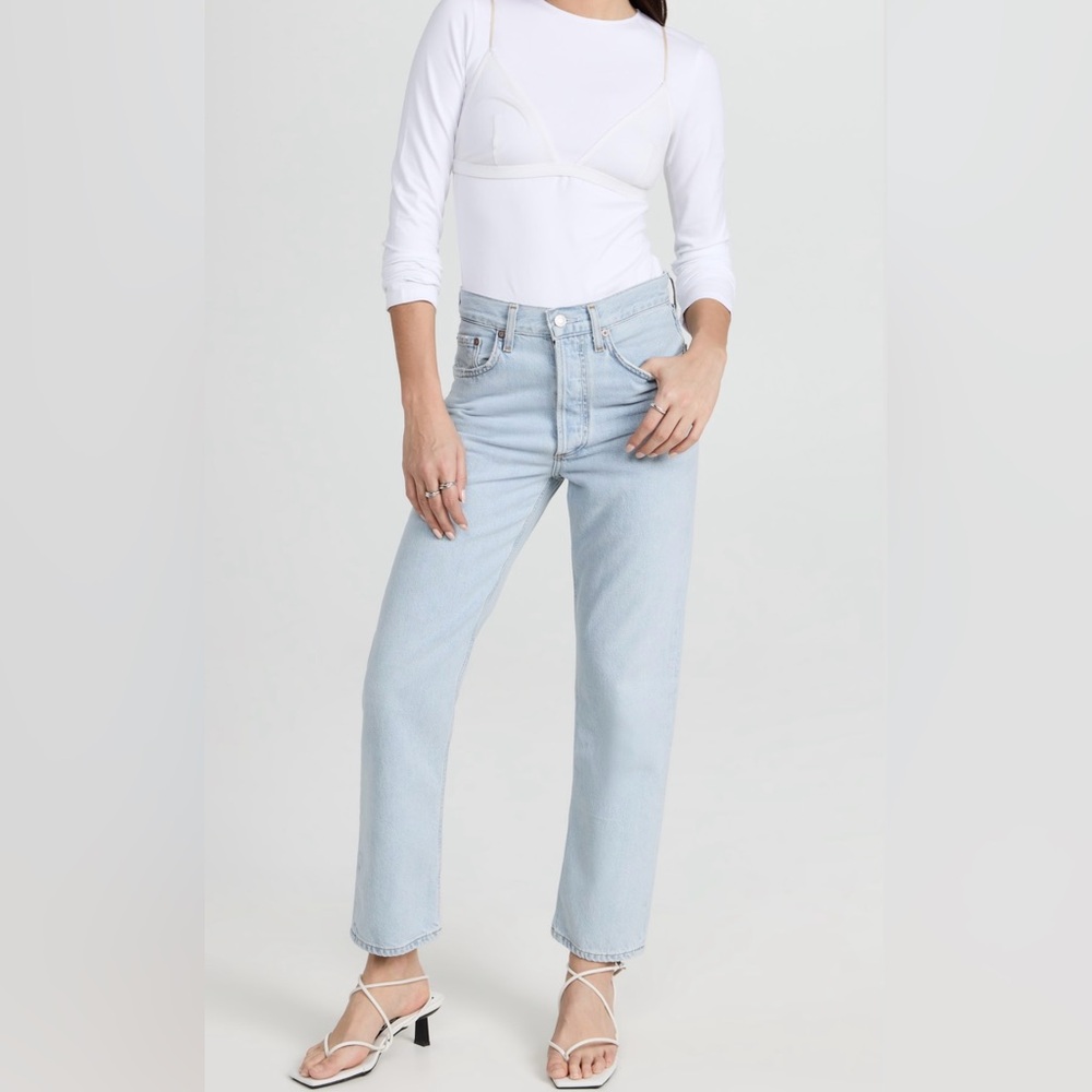 NWT AGOLDE Lana Crop Mid Rise Straight Jeans in Color Prank - Size 31 Women’s